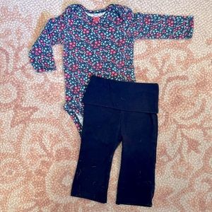 Baby girl long sleeve shirt and yoga pant outfit